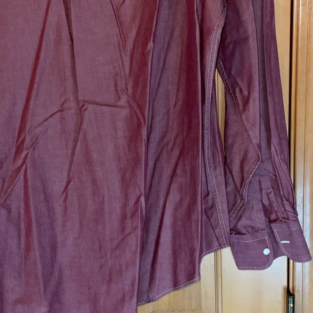 Yves Saint Laurent Men's Deep Red Dress Shirt 15.5 - Picture 9 of 10